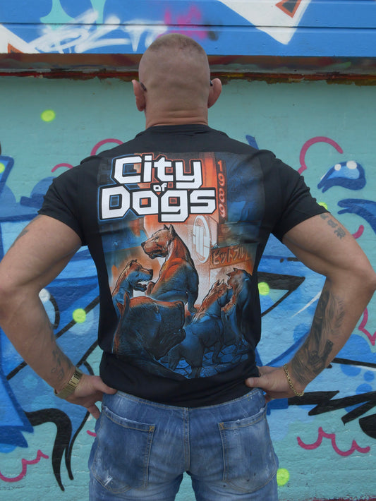 Koszulka Pitbull – Czarna „City of Dogs 1989”